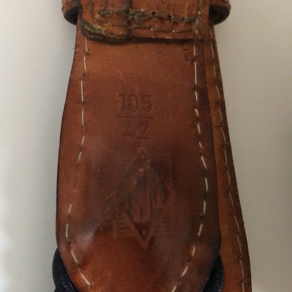 Navy Blue Belt with brass hardware. - Picture 5 of 7